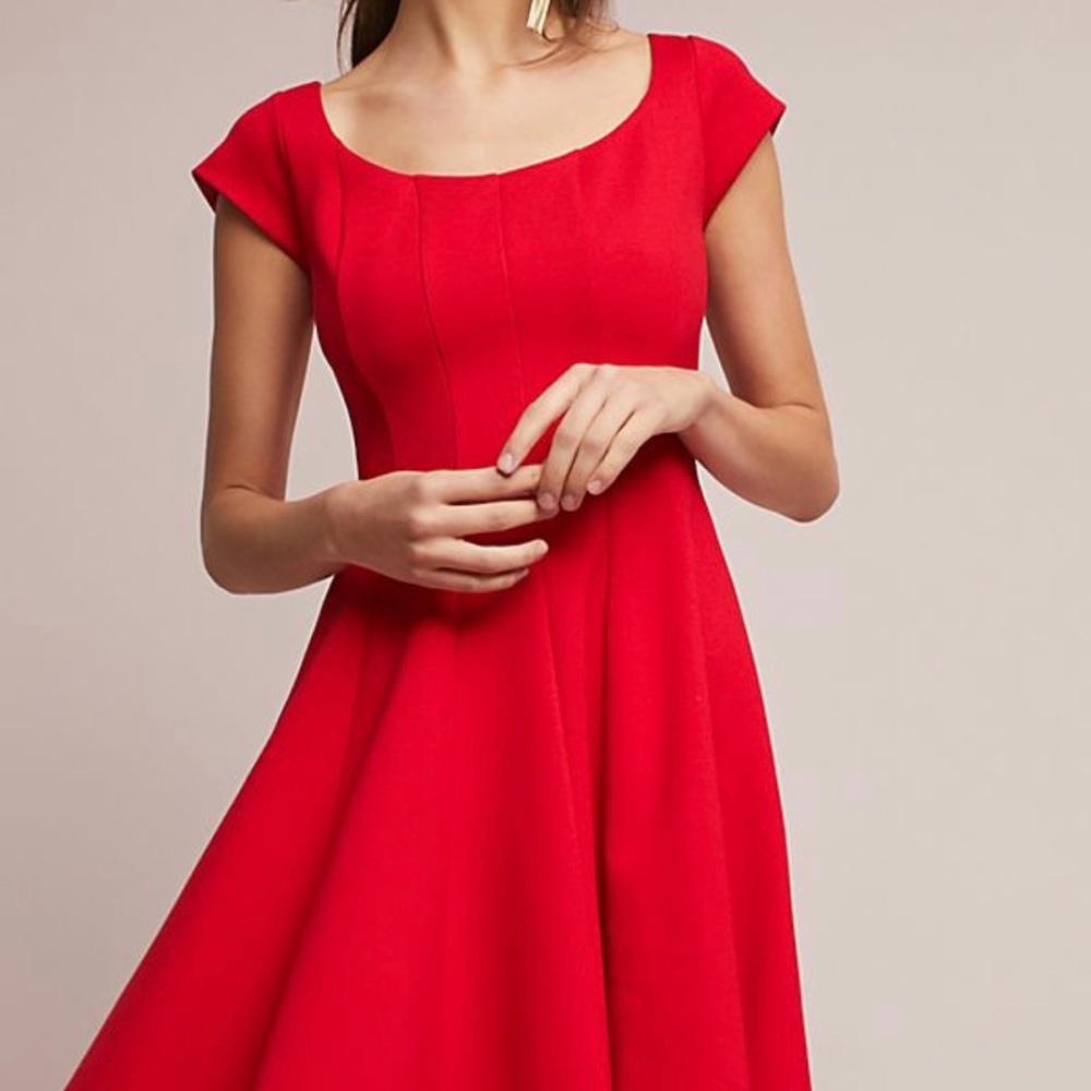 Red Anthropologie dress